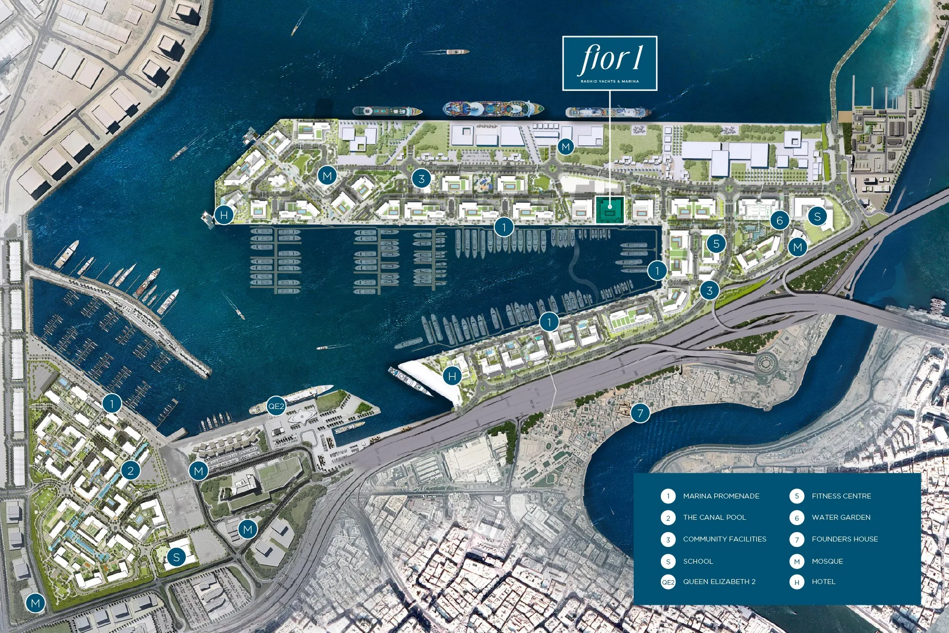 Lunaya masterplan showing lagoons, parks, villas and Lunaya Terraces